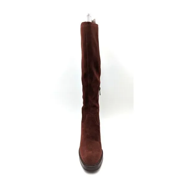 Naturalizer Women's Ona Platform Tall Boot Knee High Cappuccino Suede‎ SZ 7.5
